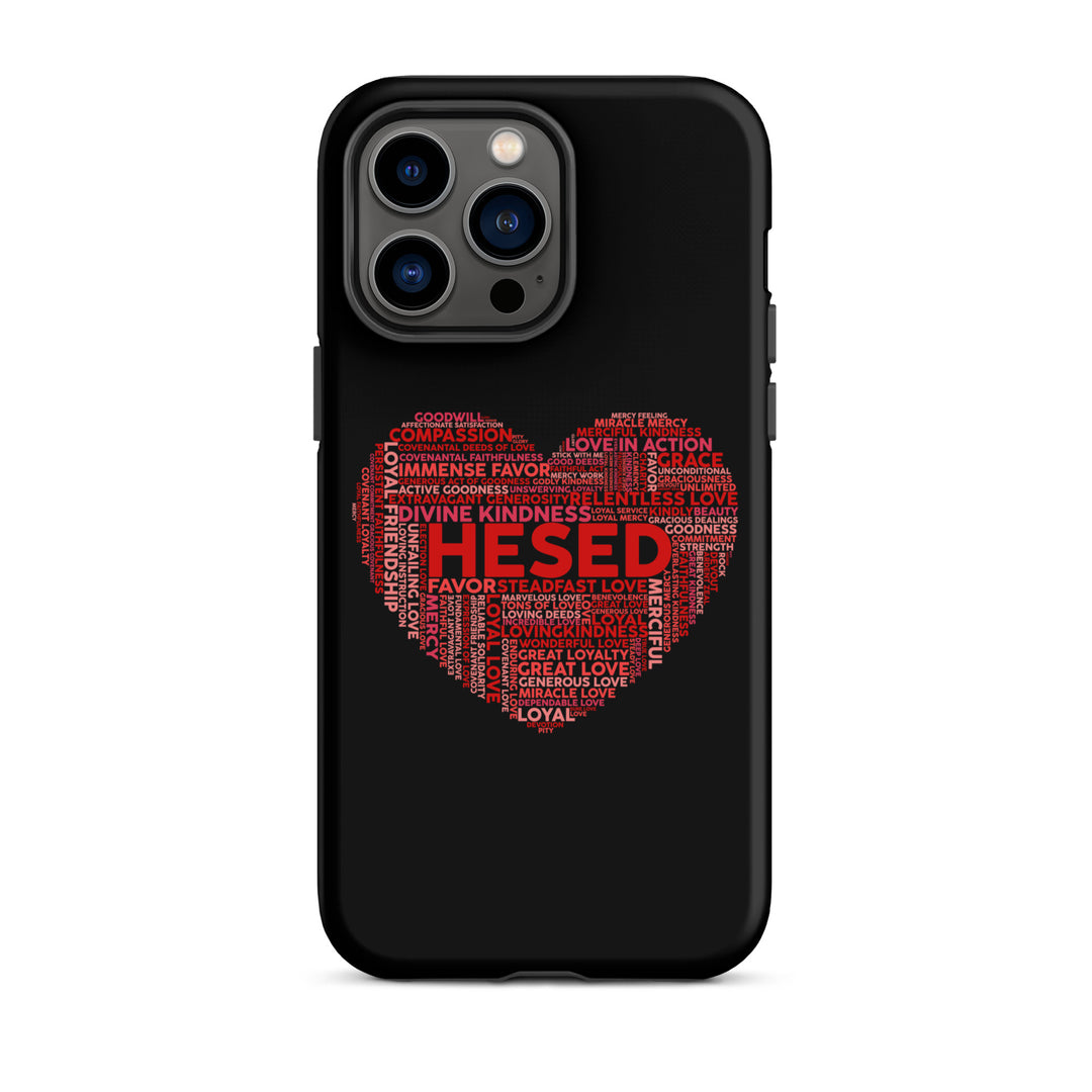 Christian Phone Case Hesed Heart Black for iPhone® iPhone® Phone Cases Matte iPhone 14 Pro Max 