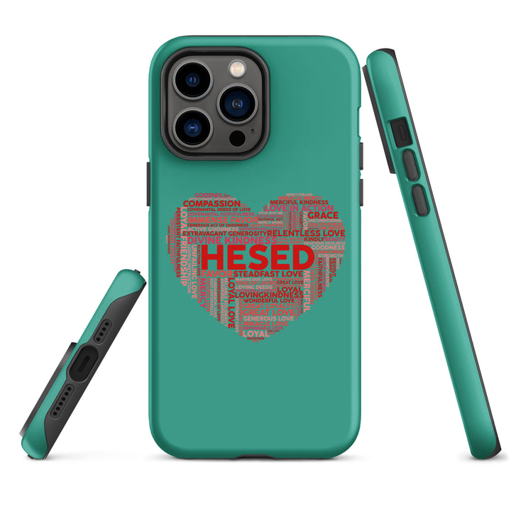 Christian Phone Case Hesed Heart Teal for iPhone® iPhone® Phone Cases   