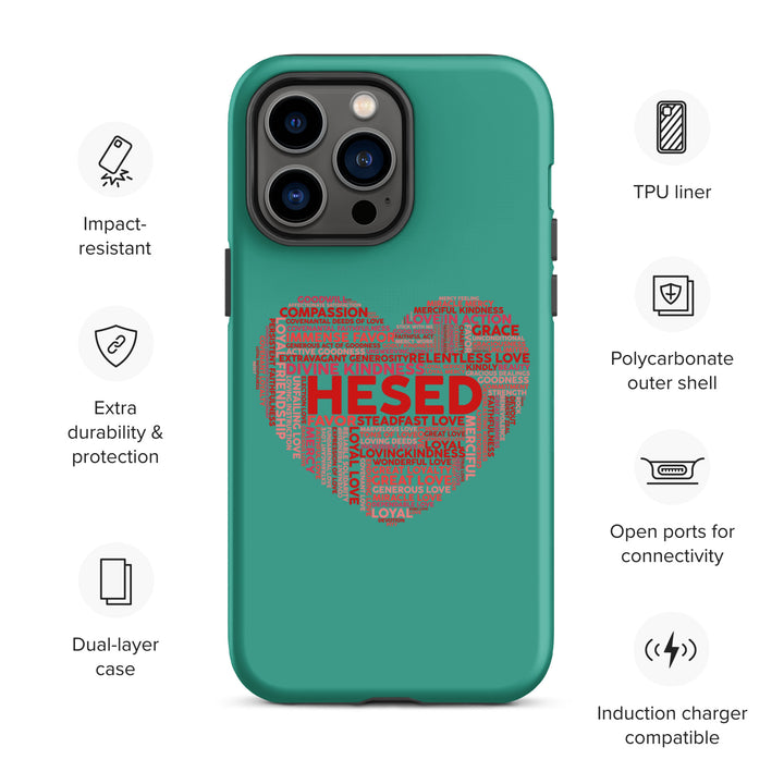 Christian Phone Case Hesed Heart Teal for iPhone® iPhone® Phone Cases   