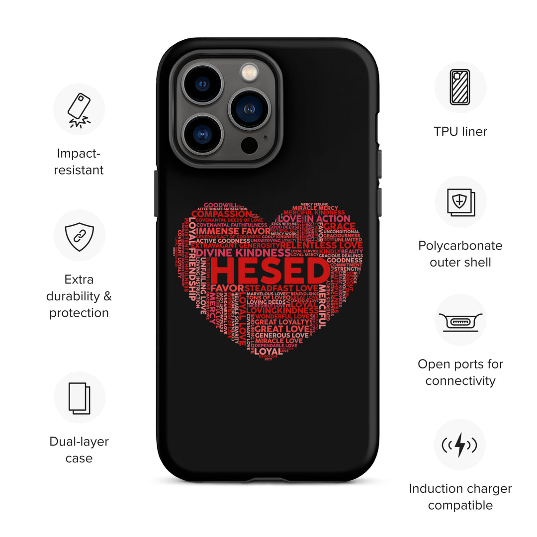 Christian Phone Case Hesed Heart Black for iPhone® iPhone® Phone Cases   