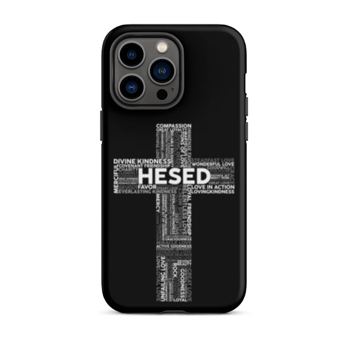 Christian Phone Case Hesed Cross Black for iPhone® iPhone® Phone Cases Matte iPhone 14 Pro Max 