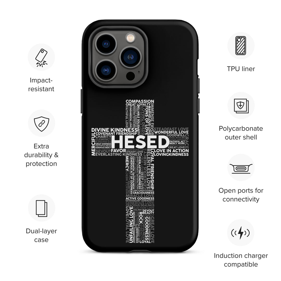 Christian Phone Case Hesed Cross Black for iPhone® iPhone® Phone Cases   