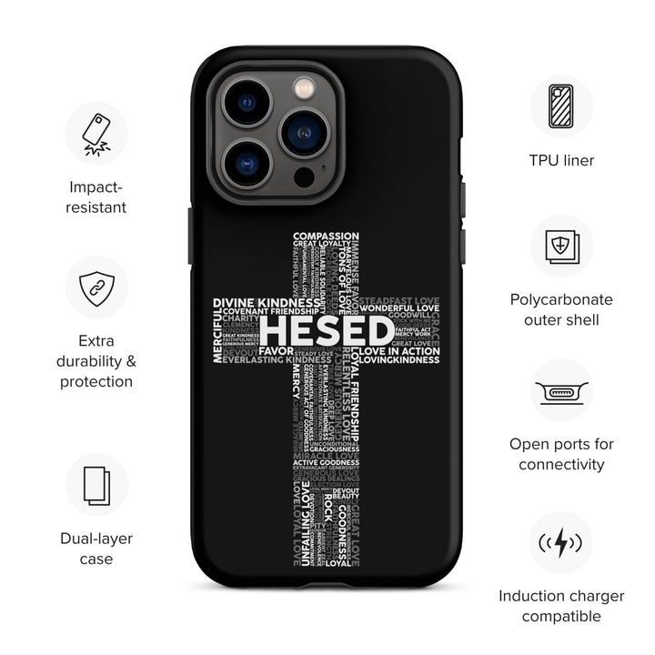 Christian Phone Case Hesed Cross Black for iPhone® iPhone® Phone Cases   