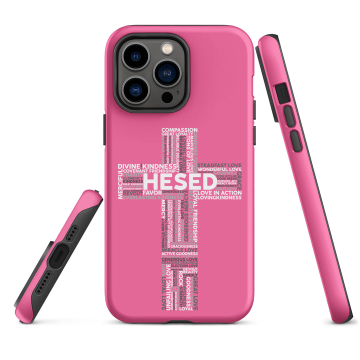 Christian Phone Case Hesed Cross Pink for iPhone® iPhone® Phone Cases   