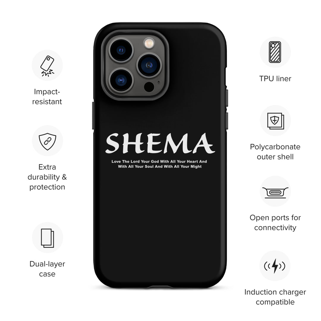 Christian Phone Case Shema Love The Lord Black  for iPhone® iPhone® Phone Cases   