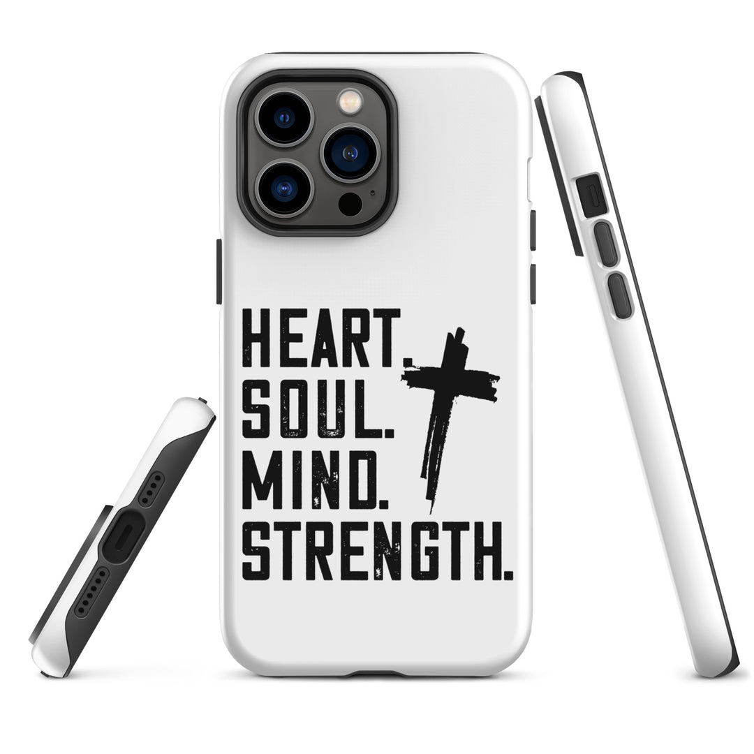 Christian Phone Case Heart Soul Mind Strength White for iPhone® iPhone® Phone Cases   