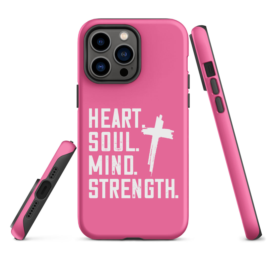 Christian Phone Case Heart Soul Mind Strength Pink for iPhone® iPhone® Phone Cases   