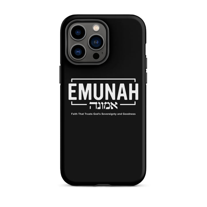 Christian Phone Case Emunah Faith That Trusts Black for iPhone® iPhone® Phone Cases Matte iPhone 14 Pro Max 