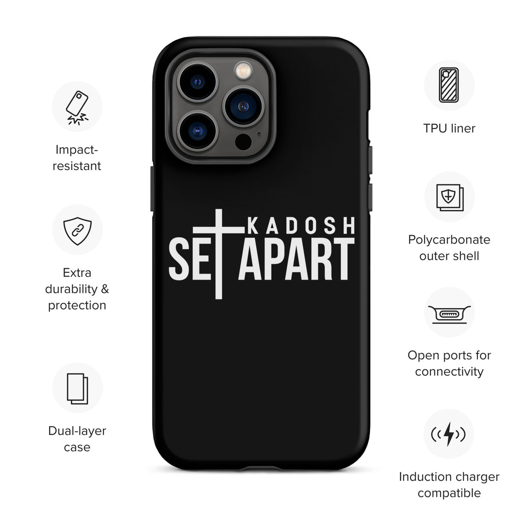 Christian Phone Case Set Apart Hebrew Black for iPhone® iPhone® Phone Cases   