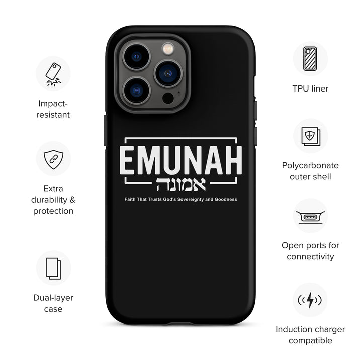 Christian Phone Case Emunah Faith That Trusts Black for iPhone® iPhone® Phone Cases   