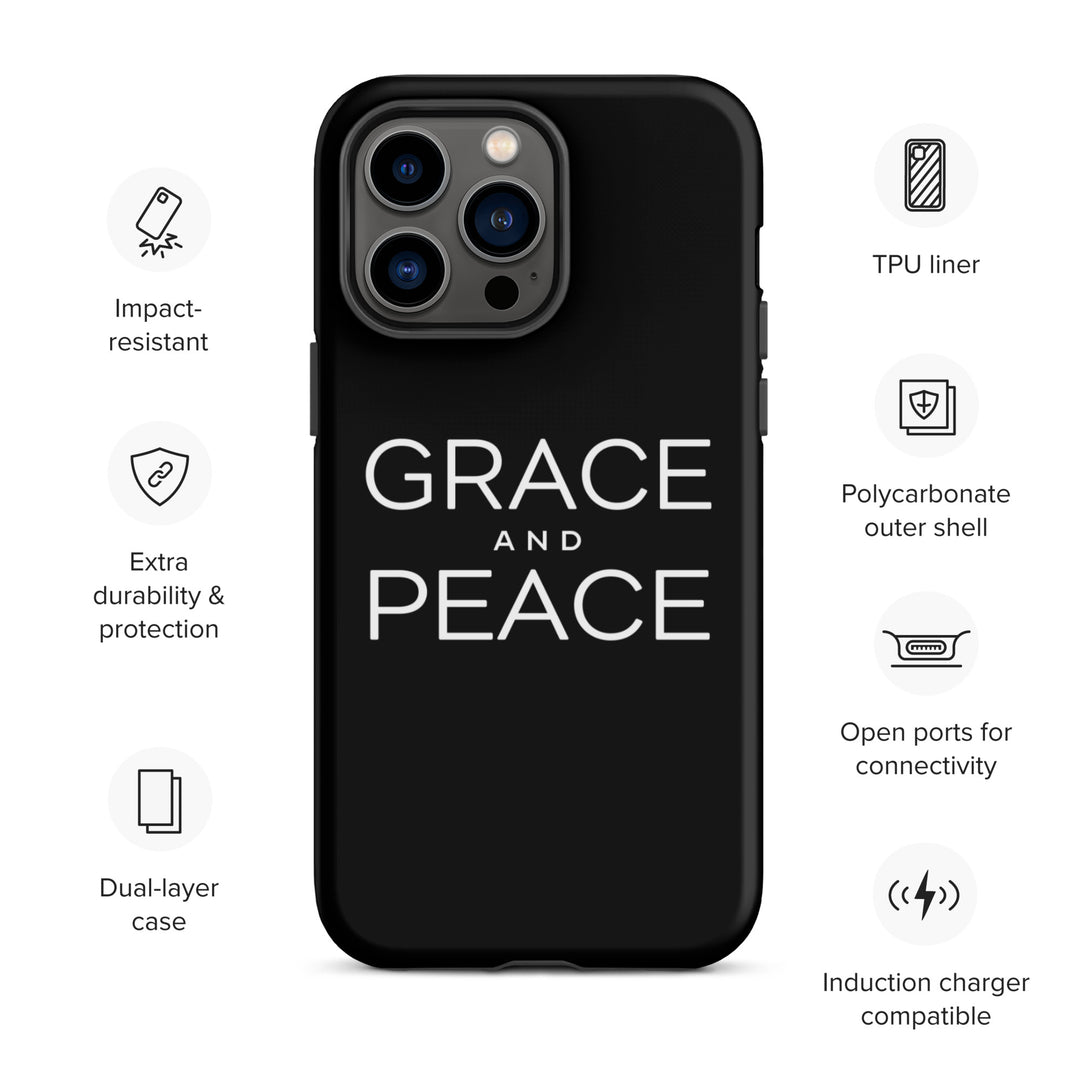 Christian Phone Case Grace and Peace Black for iPhone® iPhone® Phone Cases   