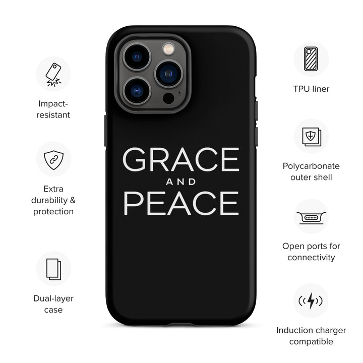 Christian Phone Case Grace and Peace Black for iPhone® iPhone® Phone Cases   