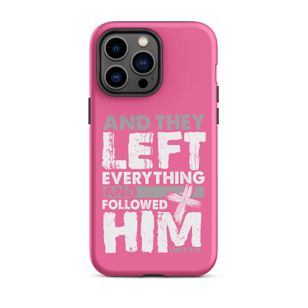 Christian Phone Case Left Everything Cross Pink for iPhone® iPhone® Phone Cases Matte iPhone 14 Pro Max 