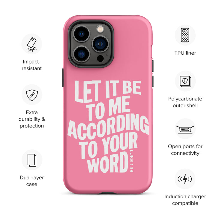 Christian Phone Case According To Your Word Pink  for iPhone® iPhone® Phone Cases   