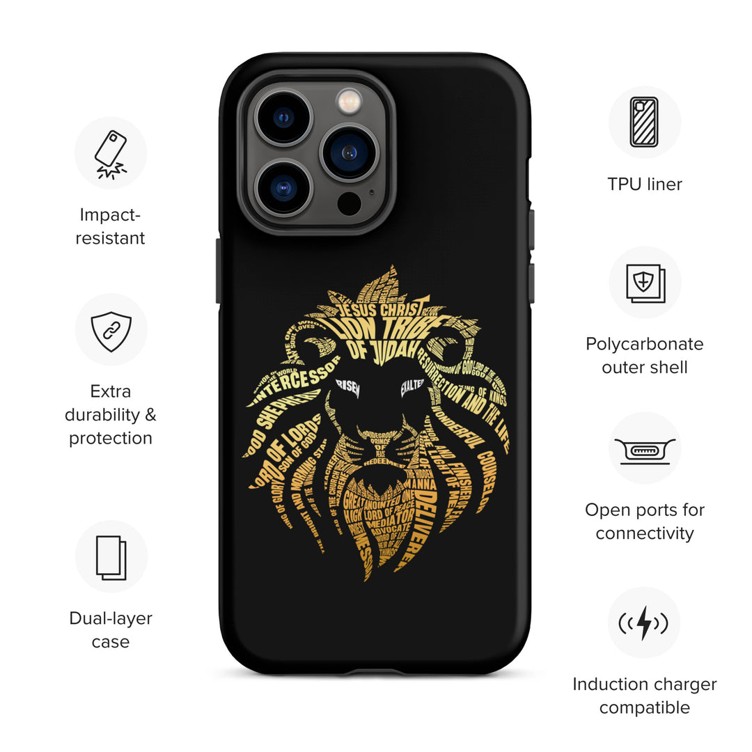 Christian Phone Case Lion Word Cloud Black for iPhone® iPhone® Phone Cases   