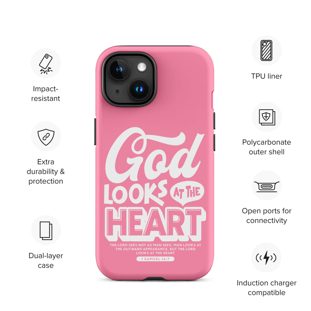 Christian Phone Case God Looks At Heart for iPhone® iPhone® Phone Cases   