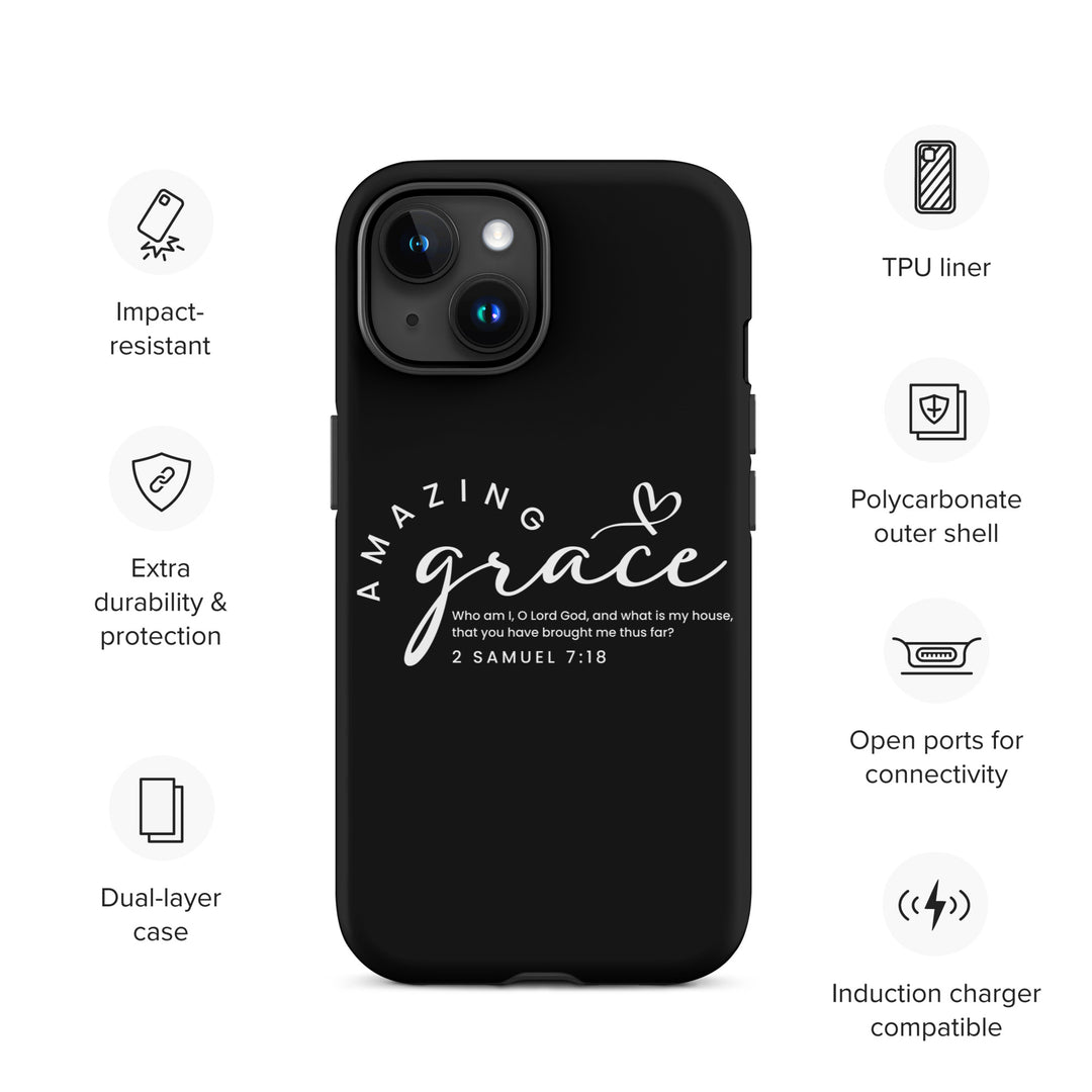 Christian Phone Case Amazing Grace Heart Black for iPhone® iPhone® Phone Cases   