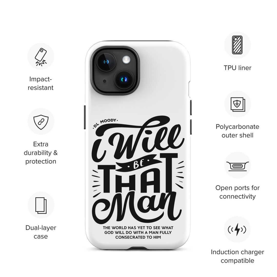 Christian Phone Case I Will Be That Man White for iPhone® iPhone® Phone Cases   