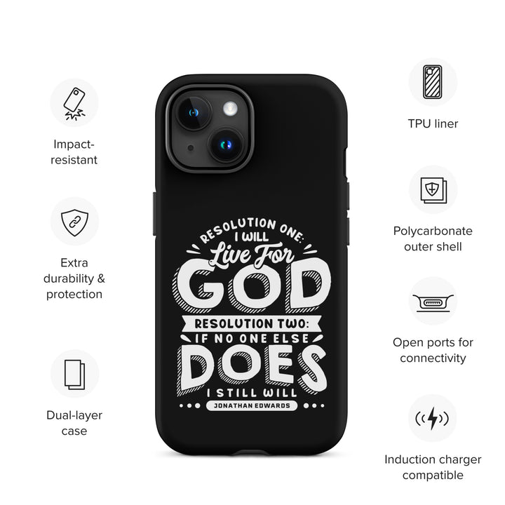 Christian Phone Case Live For God Black for iPhone® iPhone® Phone Cases   