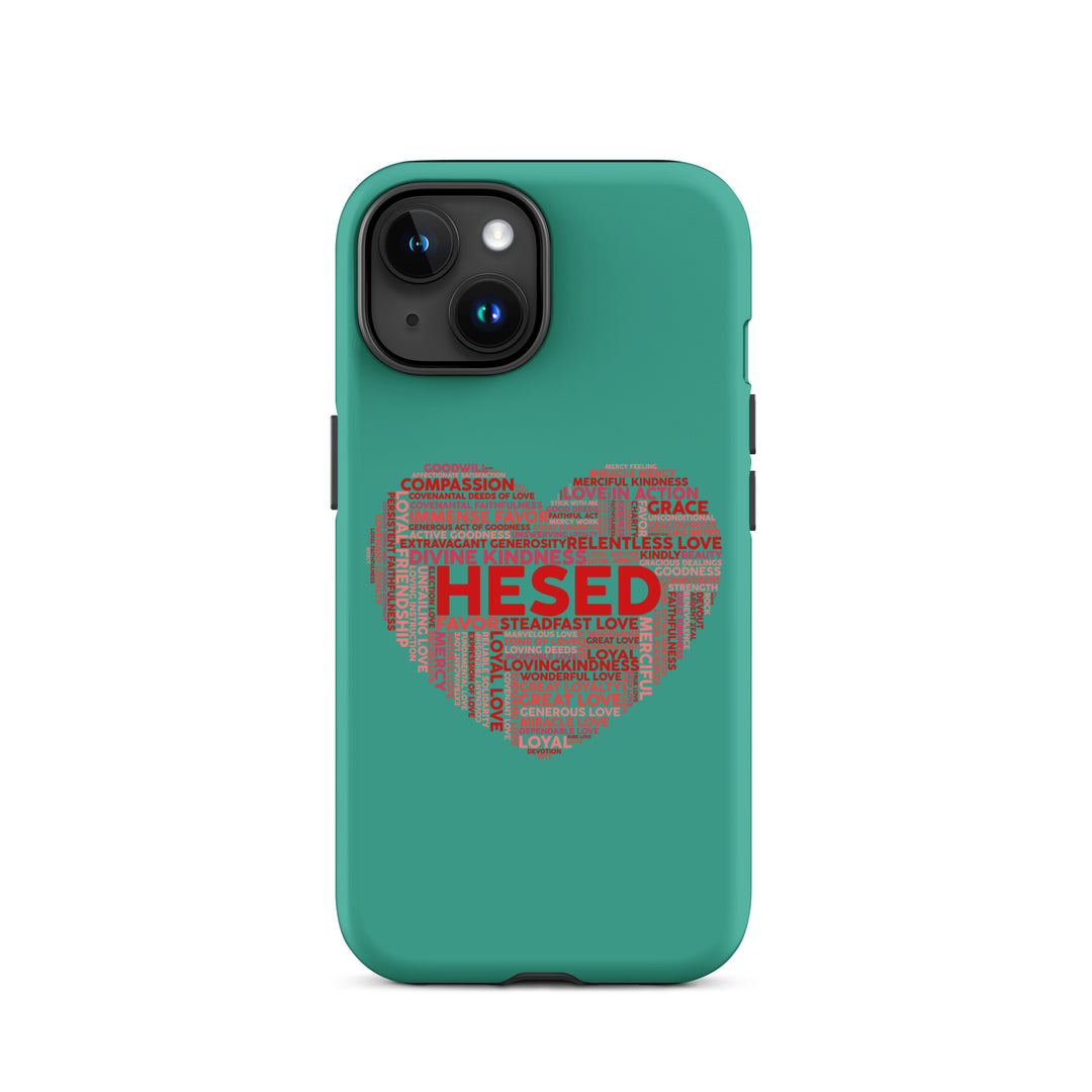 Christian Phone Case Hesed Heart Teal for iPhone® iPhone® Phone Cases Matte iPhone 15 