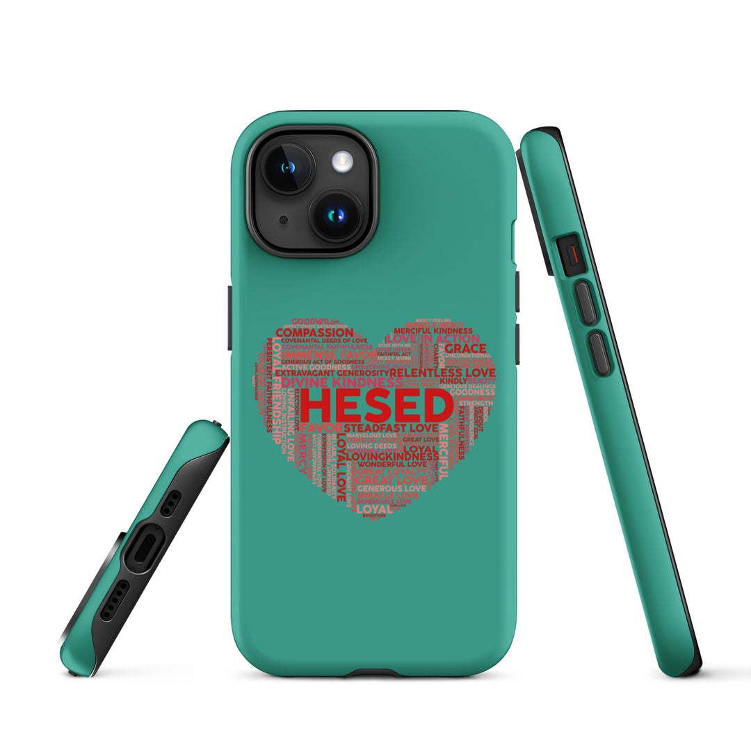 Christian Phone Case Hesed Heart Teal for iPhone® iPhone® Phone Cases   