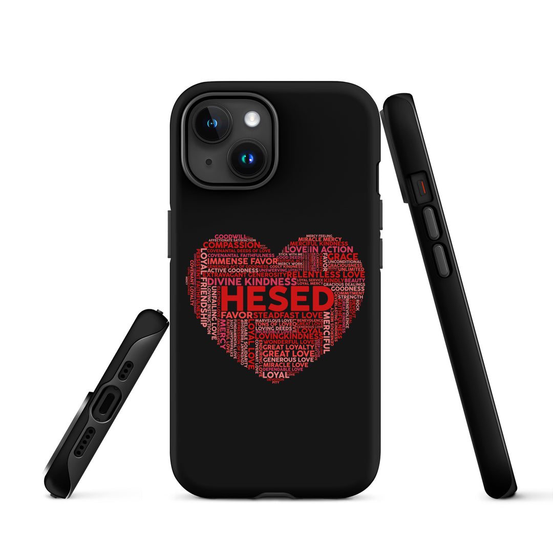 Christian Phone Case Hesed Heart Black for iPhone® iPhone® Phone Cases   