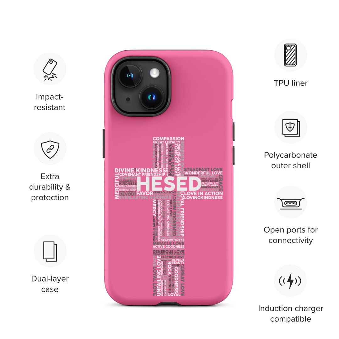 Christian Phone Case Hesed Cross Pink for iPhone® iPhone® Phone Cases   