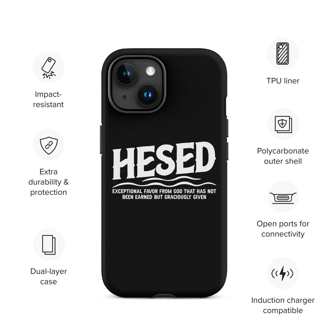 Christian Phone Case Hesed Exceptional Favor Black for iPhone® iPhone® Phone Cases   