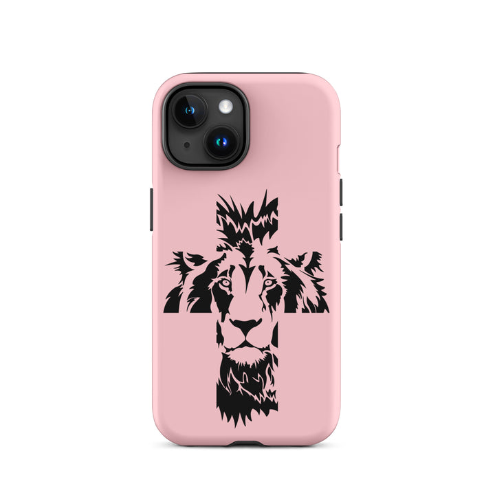 Christian Phone Case Aslan Cross Pink for iPhone® iPhone® Phone Cases Matte iPhone 15 