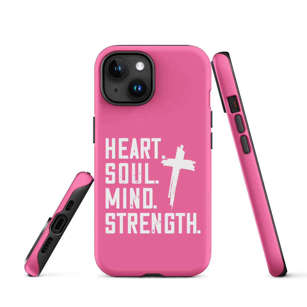 Christian Phone Case Heart Soul Mind Strength Pink for iPhone® iPhone® Phone Cases   