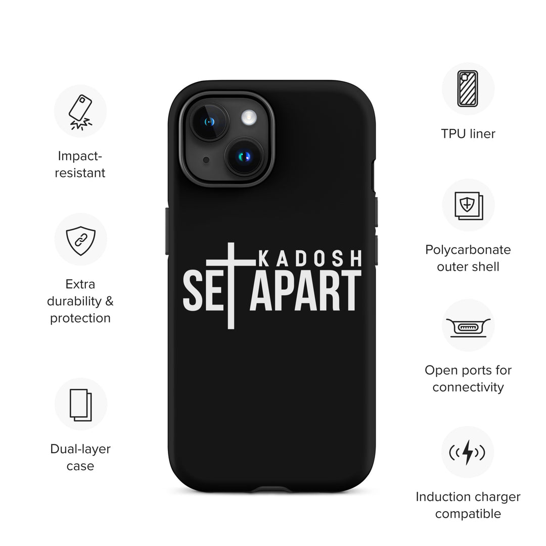 Christian Phone Case Set Apart Hebrew Black for iPhone® iPhone® Phone Cases   