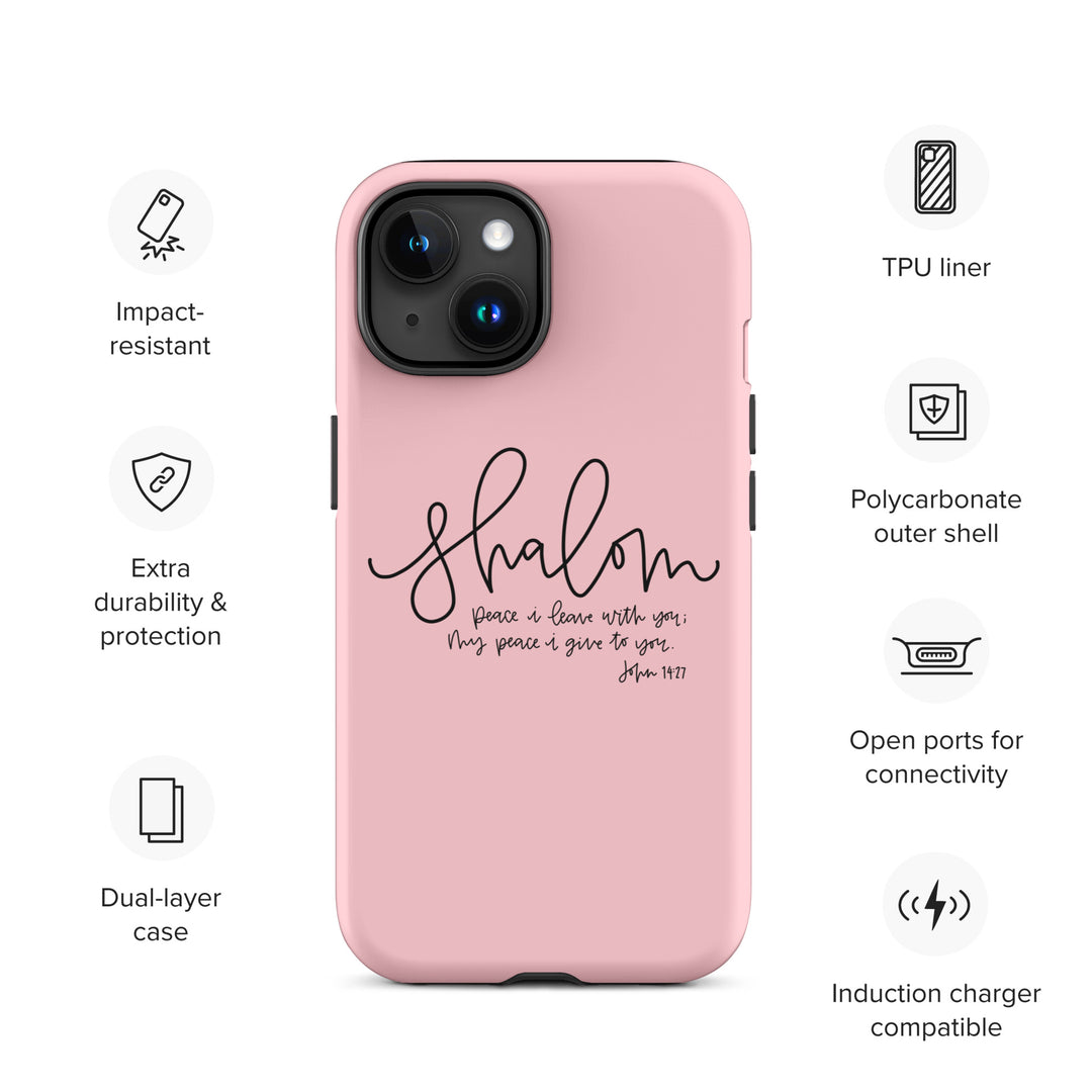 Christian Phone Case Shalom Pink for iPhone® iPhone® Phone Cases   