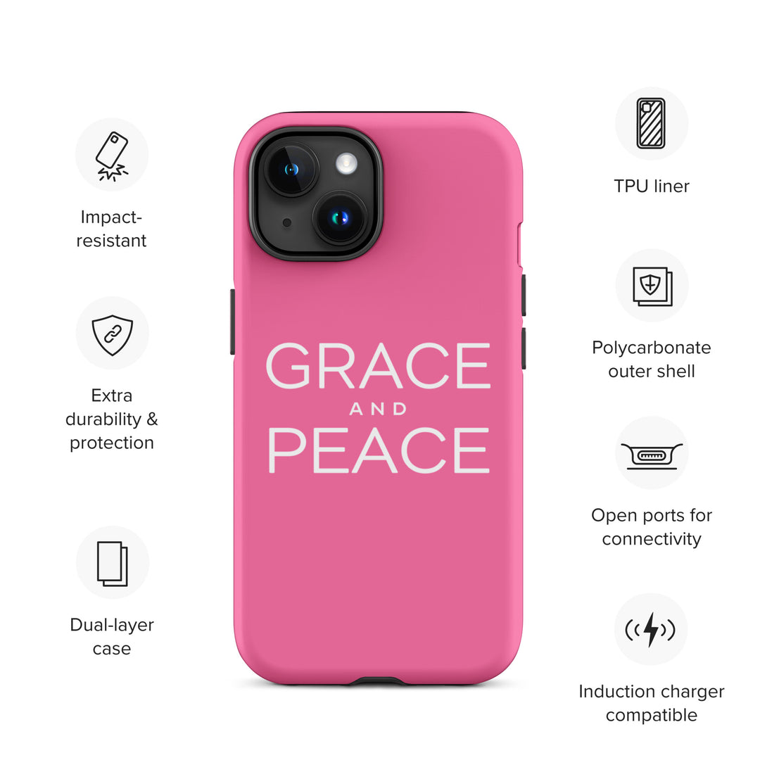 Christian Phone Case Grace and Peace Pink for iPhone® iPhone® Phone Cases   