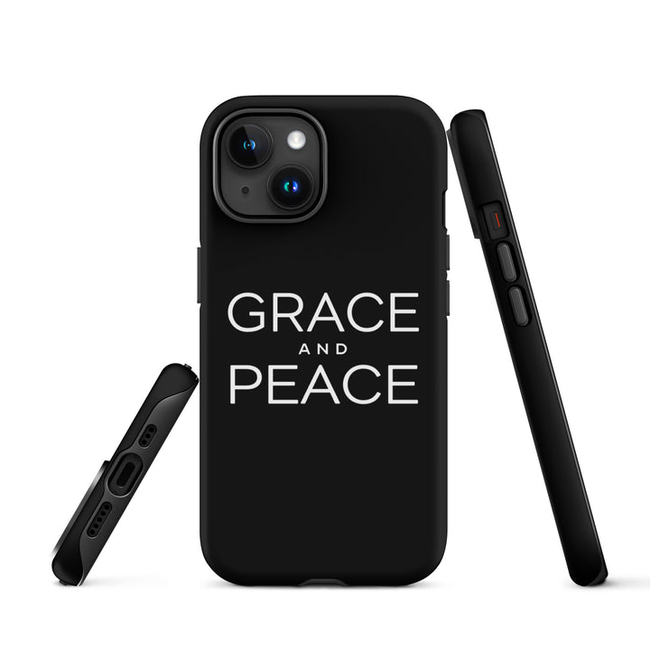 Christian Phone Case Grace and Peace Black for iPhone® iPhone® Phone Cases   