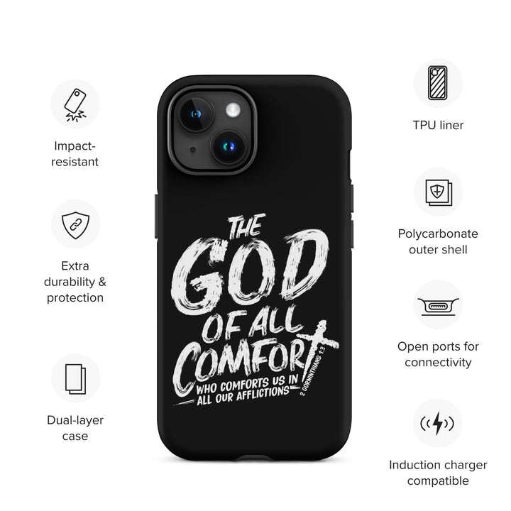 Christian Phone Case God of All Comfort Black for iPhone® iPhone® Phone Cases   