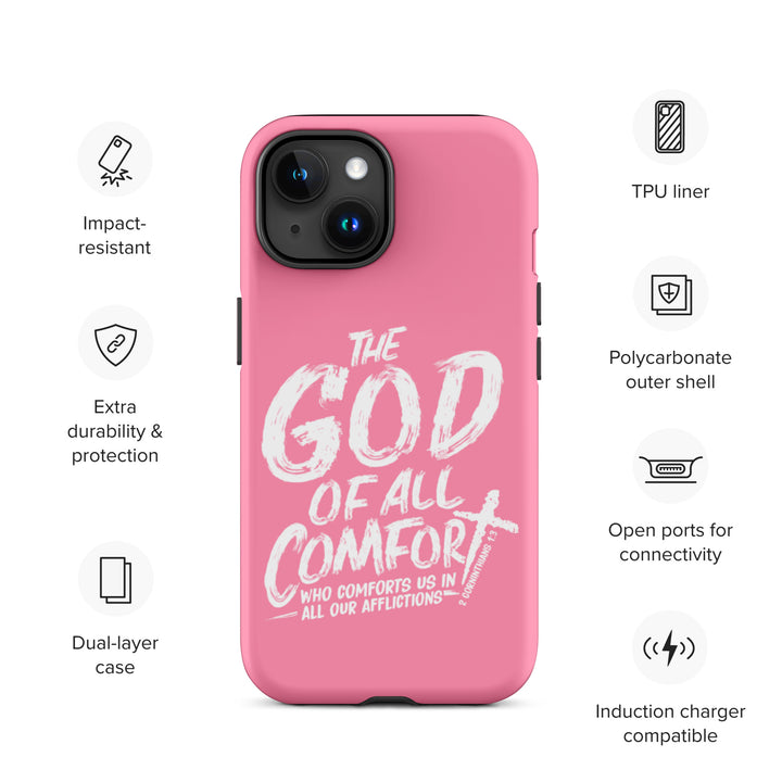 Christian Phone Case God of All Comfort Pink for iPhone® iPhone® Phone Cases   