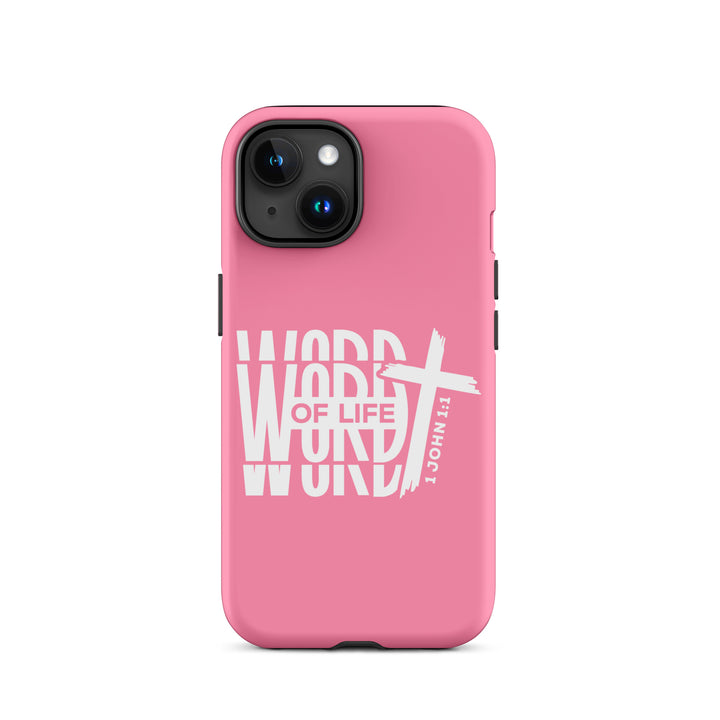 Christian Phone Case Word of Life Cross Pink for iPhone® iPhone® Phone Cases Matte iPhone 15 