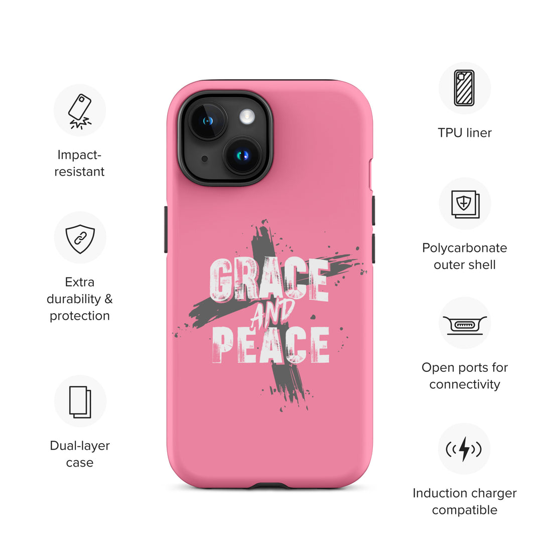 Christian Phone Case Grace and Peace Cross Pink for iPhone® iPhone® Phone Cases   