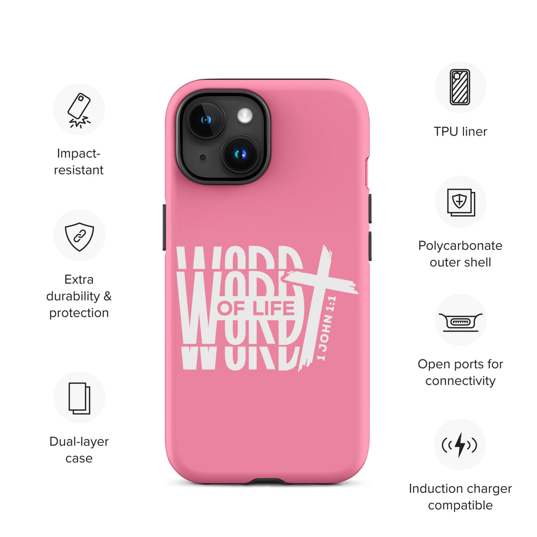 Christian Phone Case Word of Life Cross Pink for iPhone® iPhone® Phone Cases   