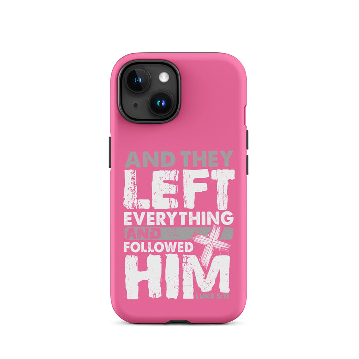 Christian Phone Case Left Everything Cross Pink for iPhone® iPhone® Phone Cases Matte iPhone 15 