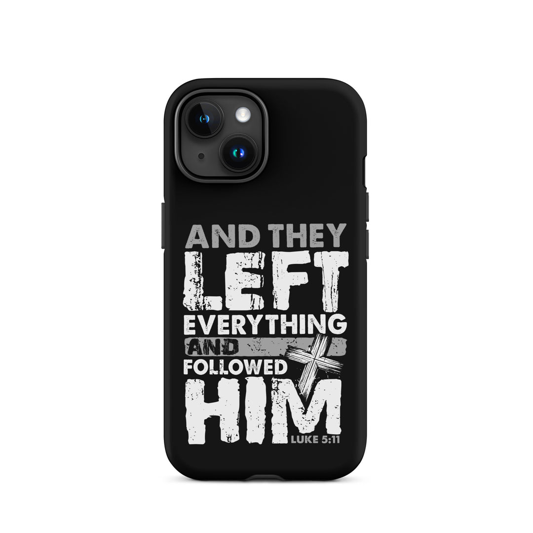 Christian Phone Case Left Everything Cross Black for iPhone® iPhone® Phone Cases Matte iPhone 15 