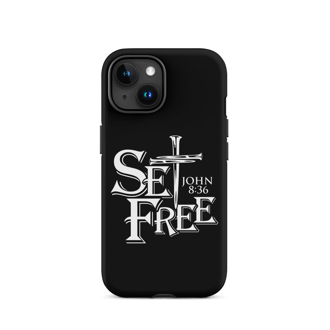 Christian Phone Case Set Free Black for iPhone® iPhone® Phone Cases Matte iPhone 15 