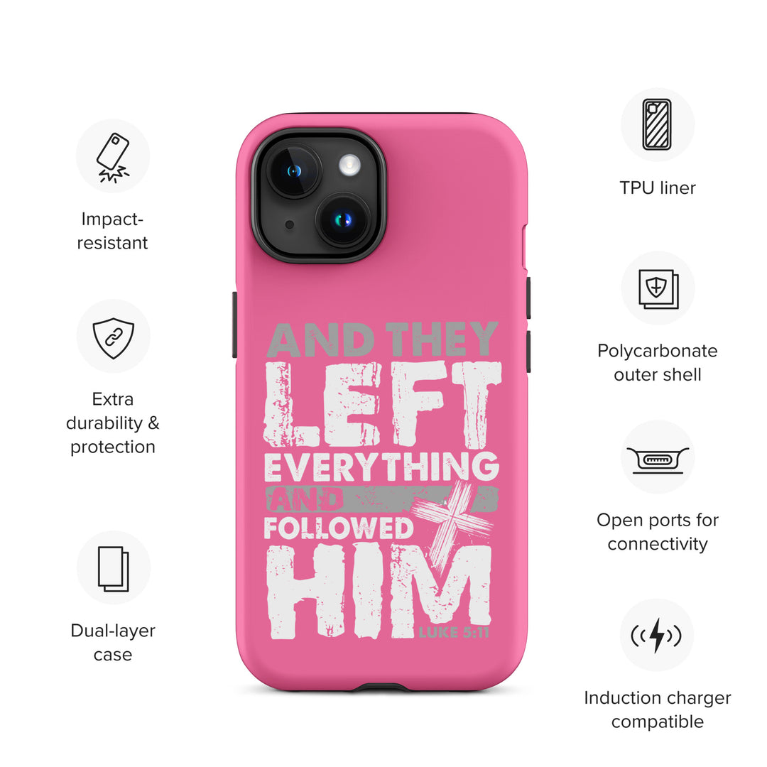 Christian Phone Case Left Everything Cross Pink for iPhone® iPhone® Phone Cases   