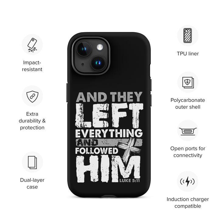 Christian Phone Case Left Everything Cross Black for iPhone® iPhone® Phone Cases   