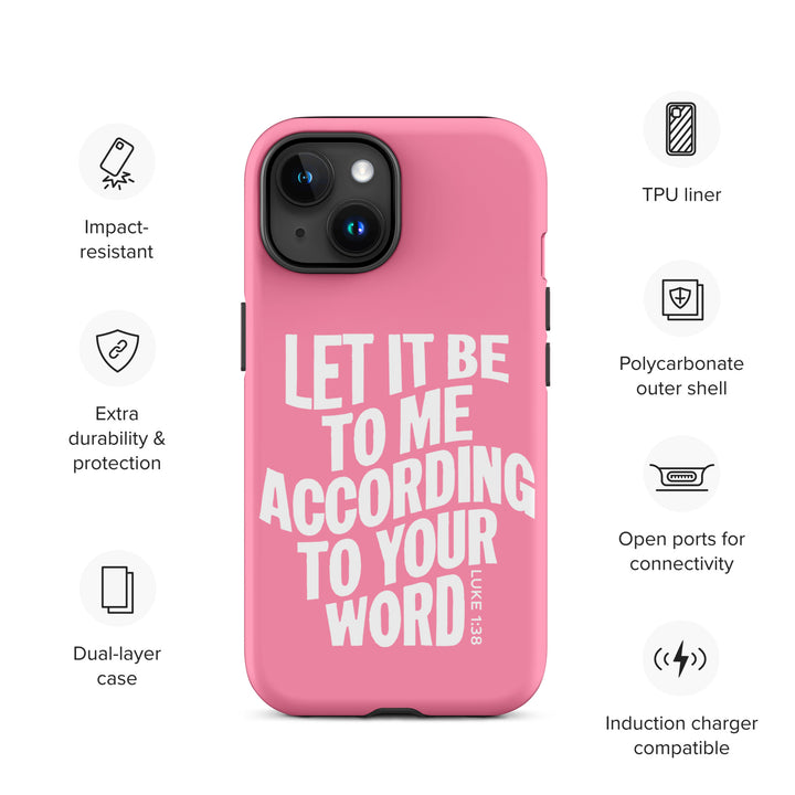 Christian Phone Case According To Your Word Pink  for iPhone® iPhone® Phone Cases   