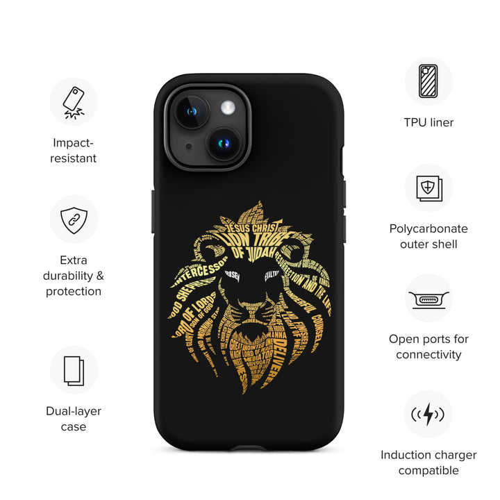 Christian Phone Case Lion Word Cloud Black for iPhone® iPhone® Phone Cases   