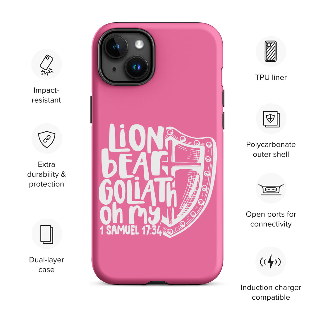 Christian Phone Case Lion Bear Goliath Oh My Pink for iPhone® iPhone® Phone Cases   