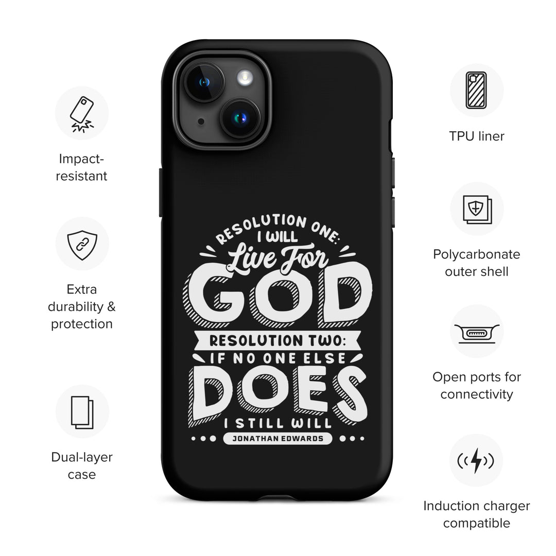 Christian Phone Case Live For God Black for iPhone® iPhone® Phone Cases   