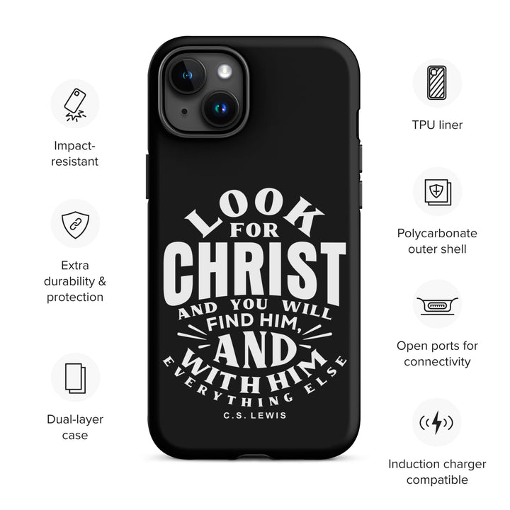 Christian Phone Case Look For Christ Black for iPhone® iPhone® Phone Cases   