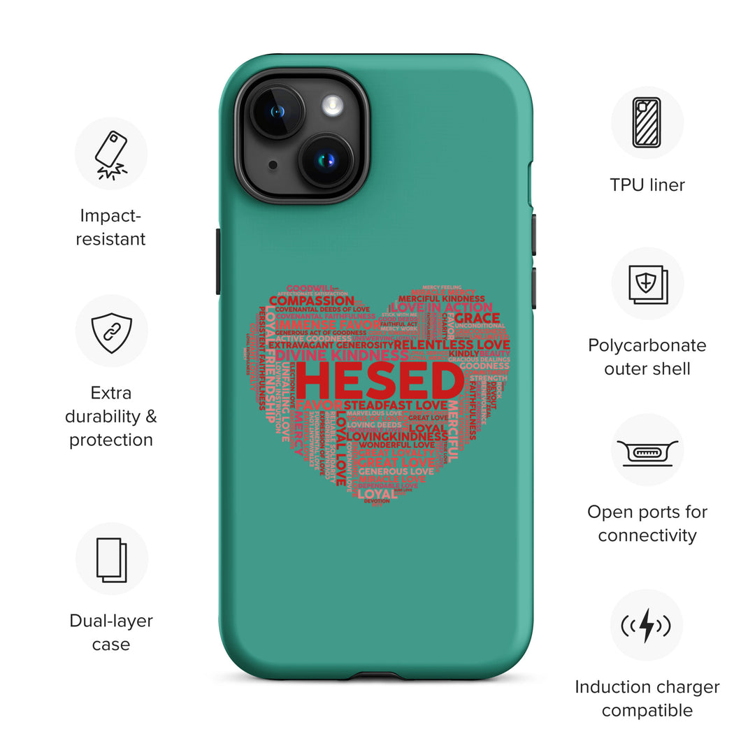 Christian Phone Case Hesed Heart Teal for iPhone® iPhone® Phone Cases   